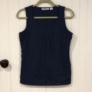 Liz Claiborne sleeveless top with added features.